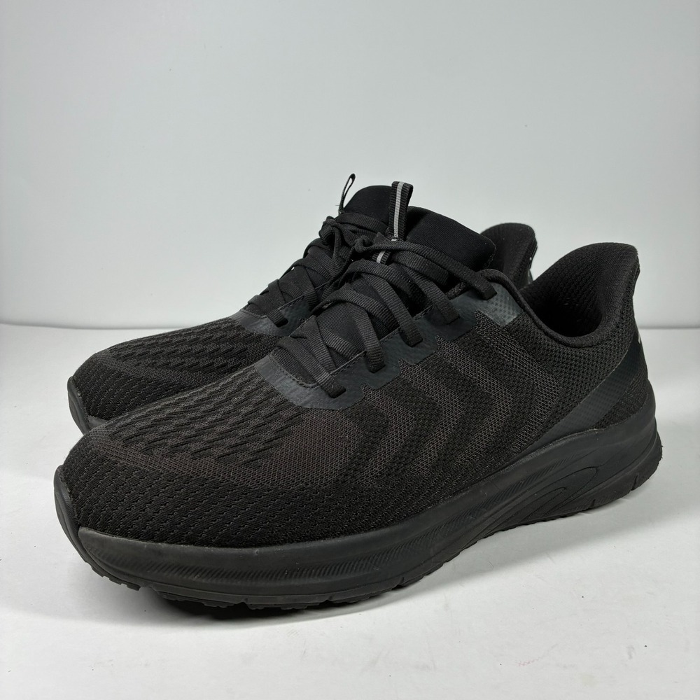 Orthofeet Tilos Men's 10.5 2E Wide Black Hands-Free Slip-On Sneakers Shoes 20018